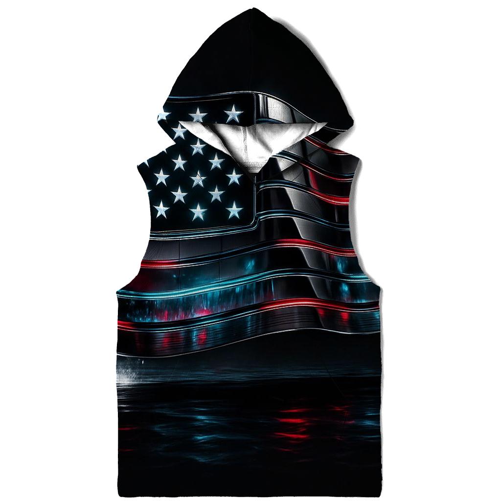 Neon Harbor Flag With Chrome Reflections custom hoodies