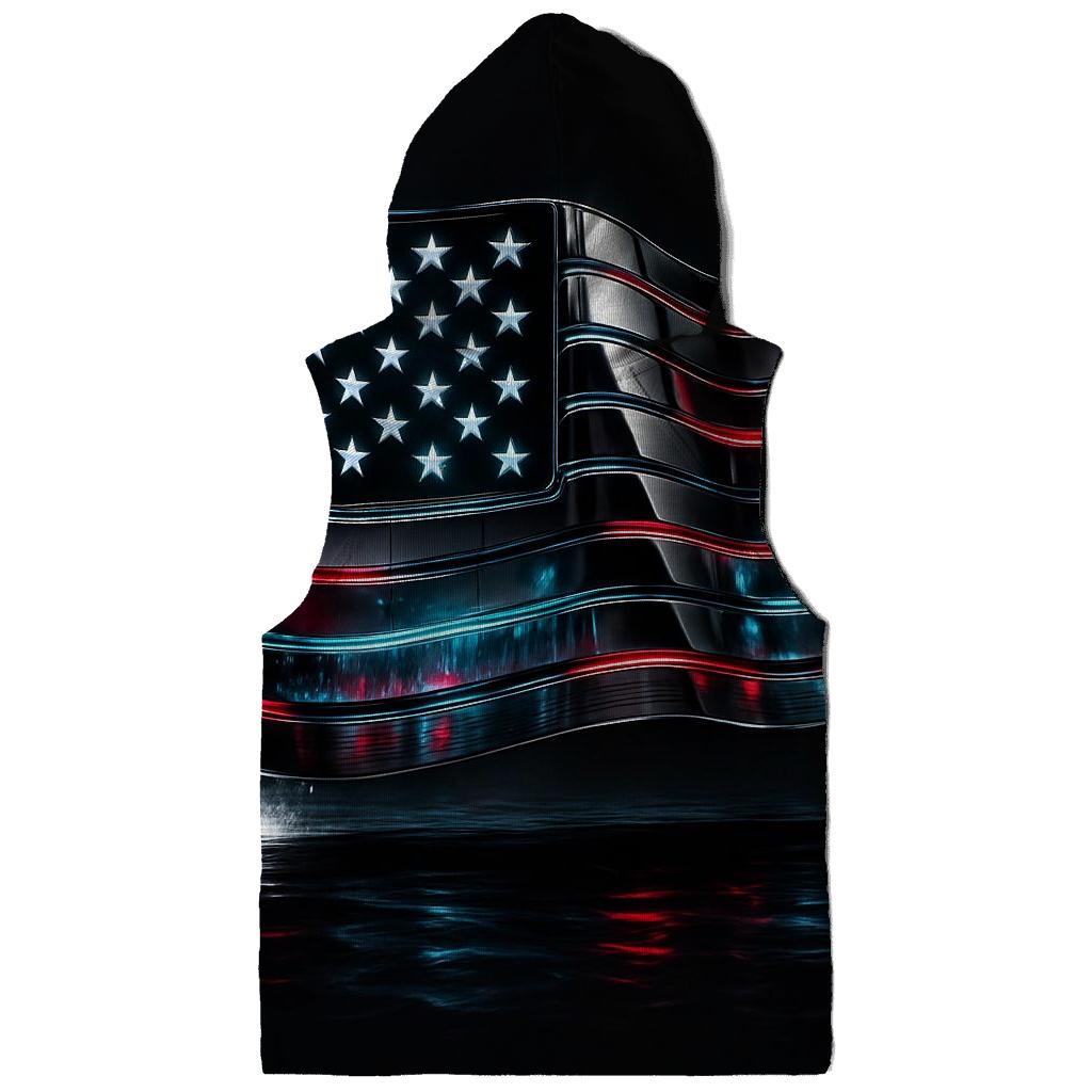 Neon Harbor Flag With Chrome Reflections custom hoodies