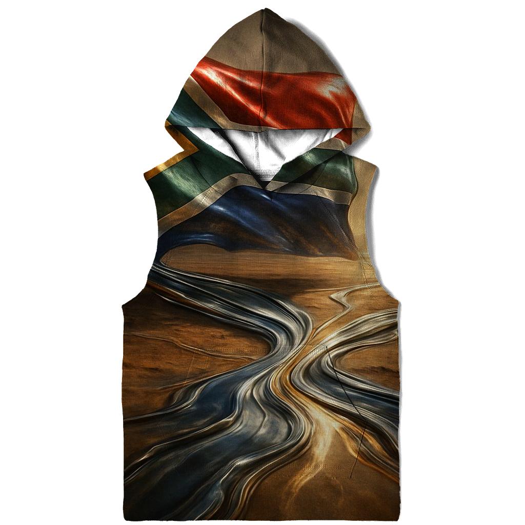 South Africa Surreal Metallic Desert Bloom graphic hoodies