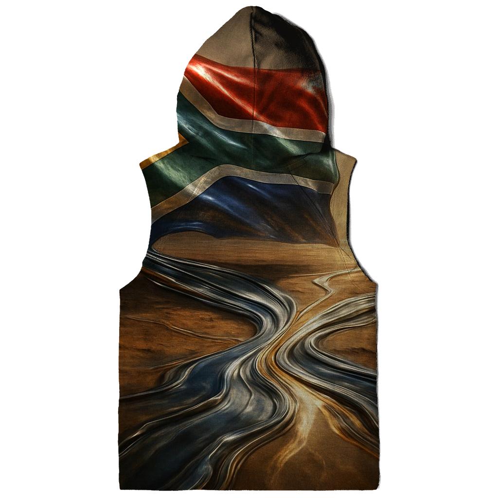 South Africa Surreal Metallic Desert Bloom graphic hoodies