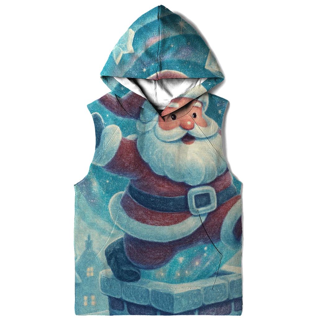 Santa Stuck In A Starry Chimney Portal graphic hoodies