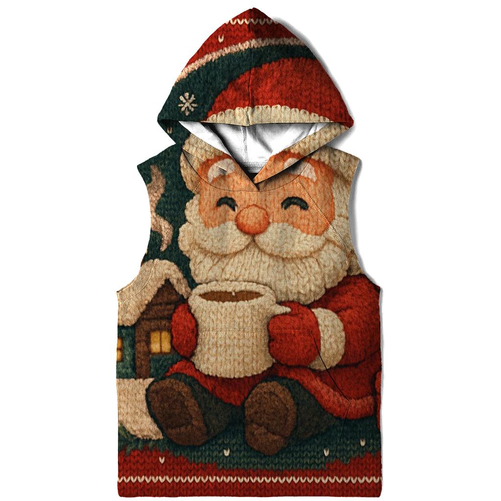 Knitted Pattern Santa Cocoa Cabin heavyweight hoodies