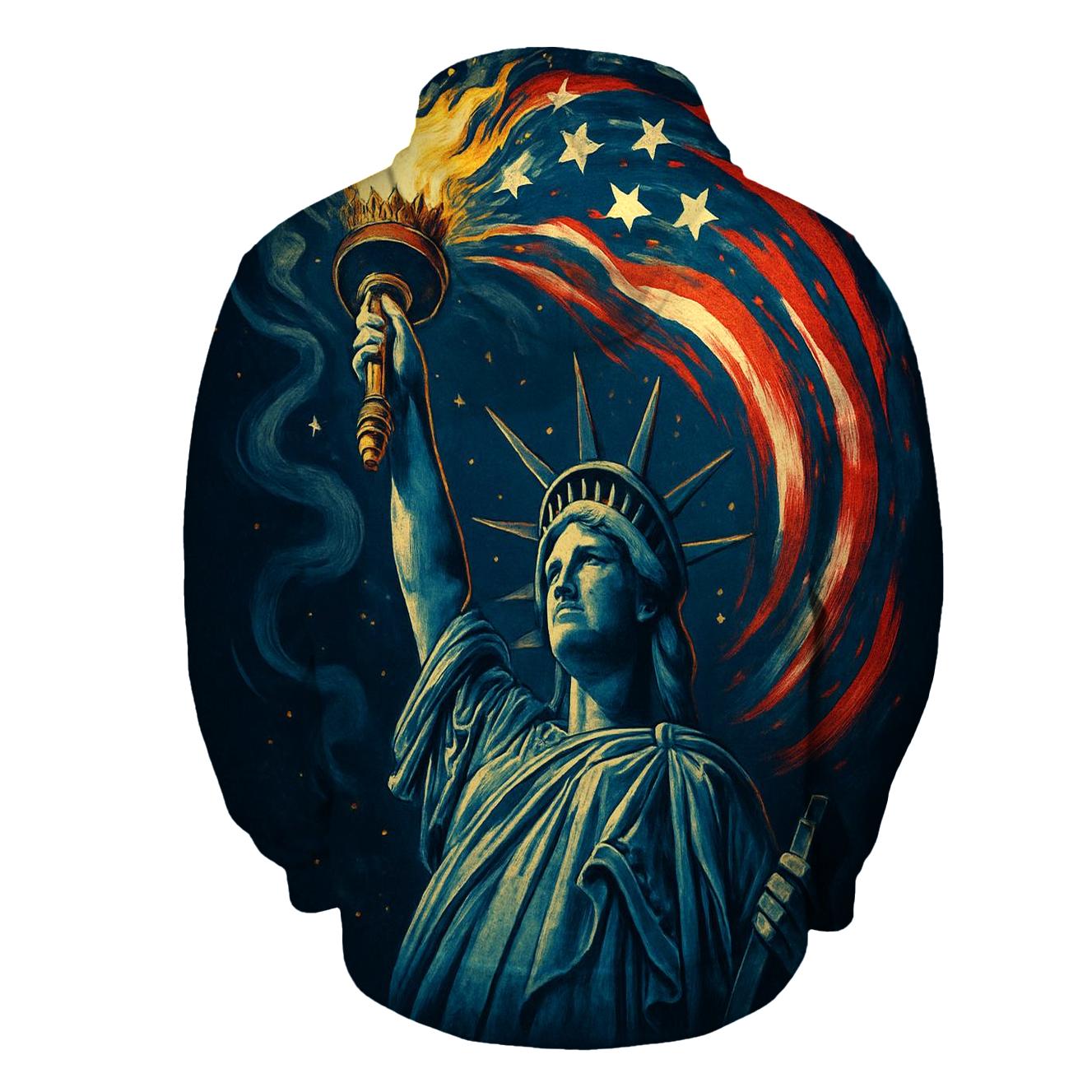 Liberty Torch Bloom In Flag Petals embroidered hoodies
