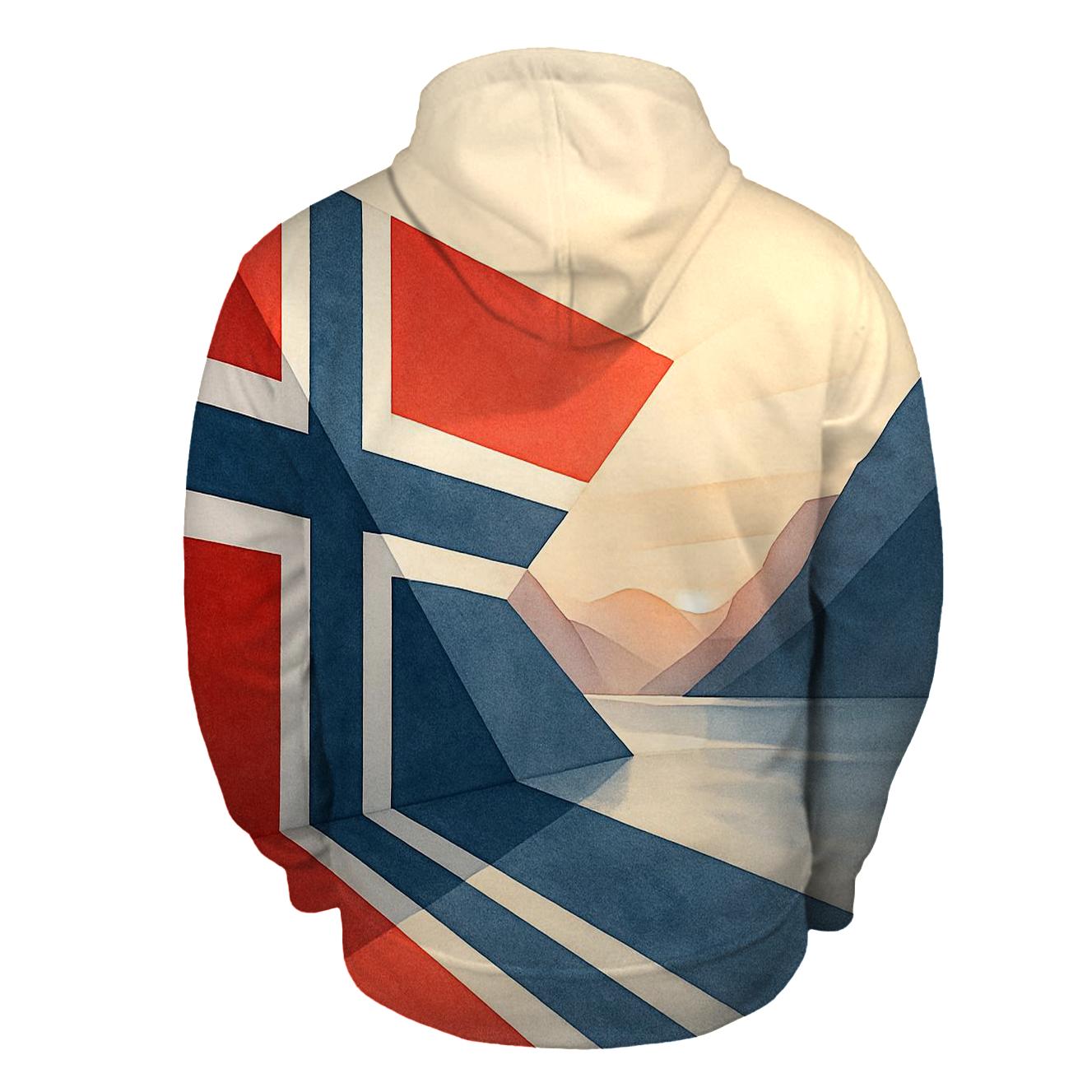 Norway Minimal Geometric Fjord Flag hoodie designs