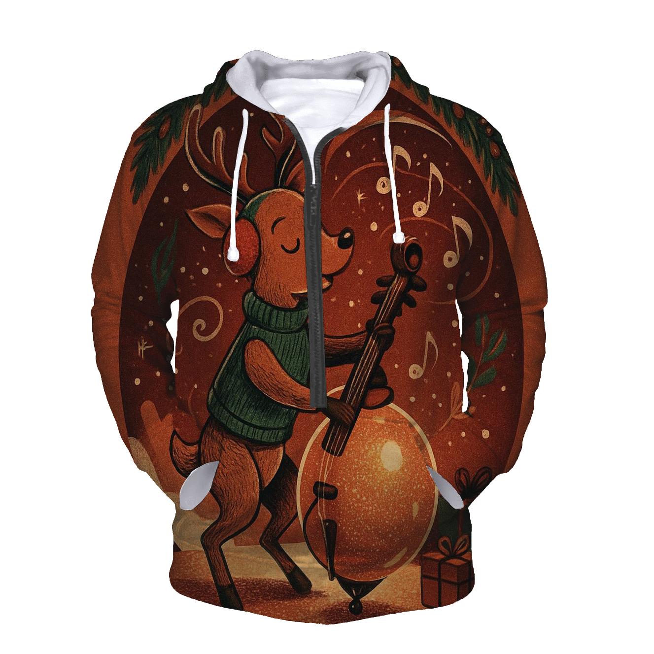 Reindeer Snowglobe Jazz Session pullover hoodies