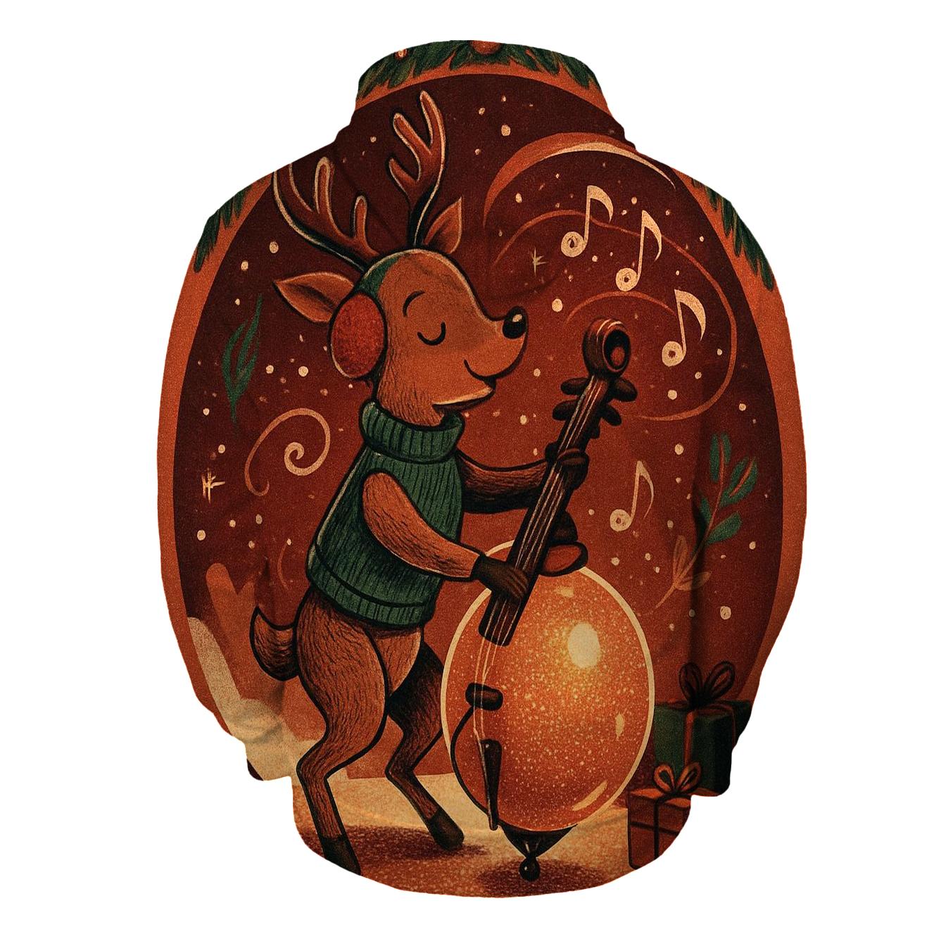 Reindeer Snowglobe Jazz Session pullover hoodies