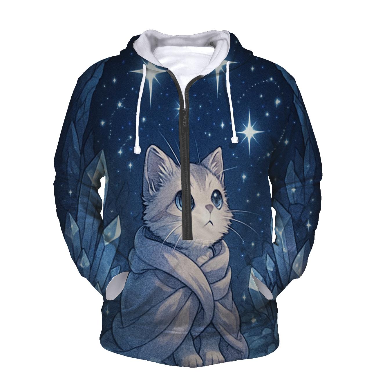 Crystal Cave Stargazer Kitten graphic hoodies