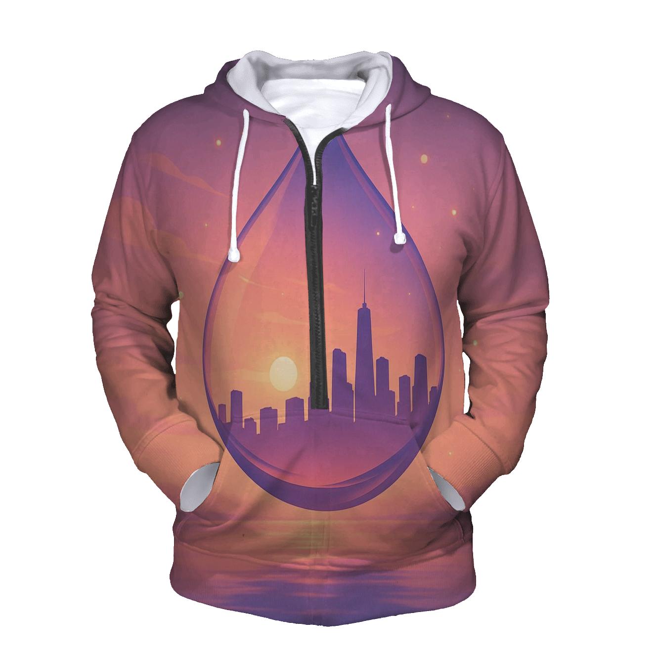 Skyline In A Glass Sunset zip-up hoodies