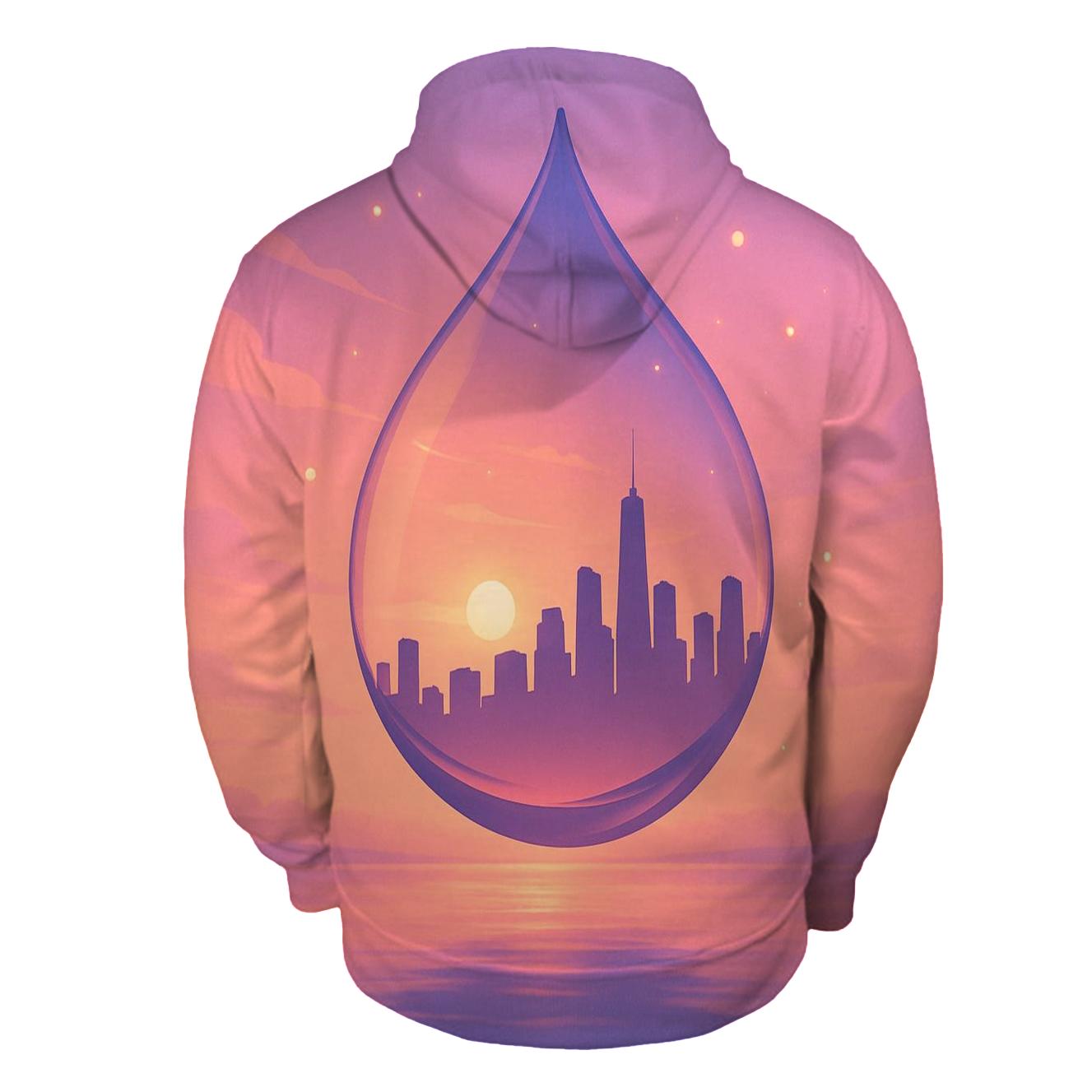 Skyline In A Glass Sunset zip-up hoodies