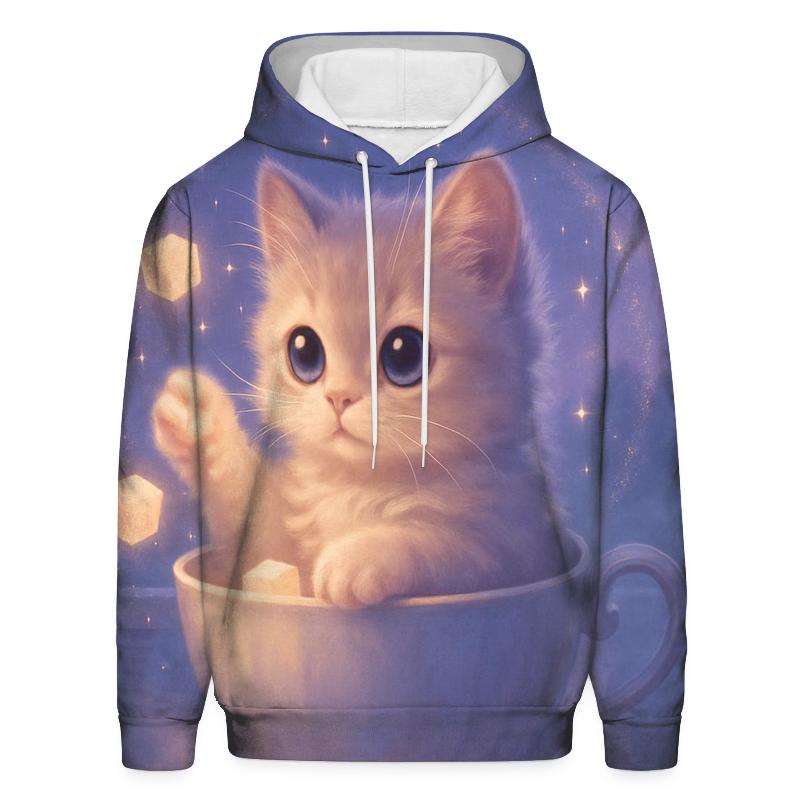 Moonlit Teacup Kitten Reverie heavyweight hoodies