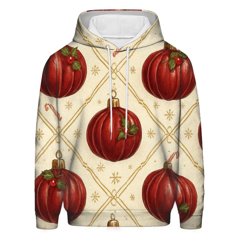 Crimson Ornament Pumpkin Lattice On Ivory Background hoodie styles