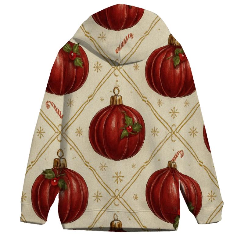 Crimson Ornament Pumpkin Lattice On Ivory Background hoodie styles