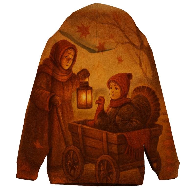 Lanternlit Gratitude Wagon graphic hoodies
