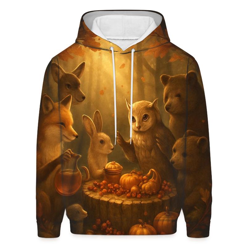 Woodland Feast Under Falling Leaves hoodies fashion