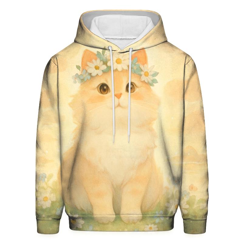 Sunrise Flower Crown Cat In Floating Meadow hoodie trends