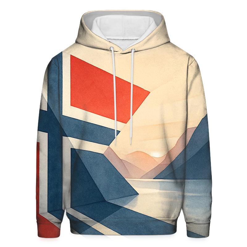 Norway Minimal Geometric Fjord Flag pullover hoodies