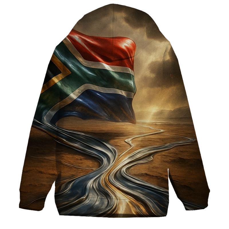 South Africa Surreal Metallic Desert Bloom zip-up hoodies