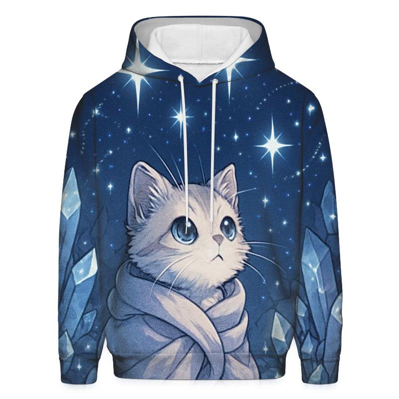 Crystal Cave Stargazer Kitten pullover hoodies
