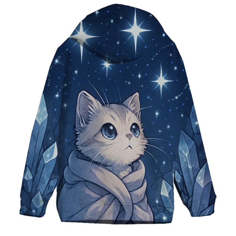 Crystal Cave Stargazer Kitten pullover hoodies