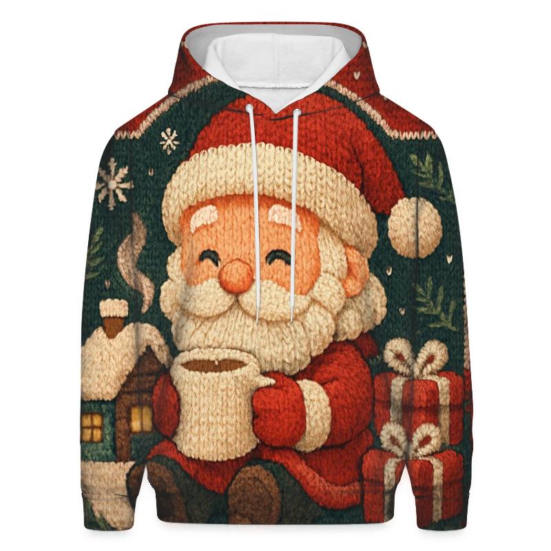 Knitted Pattern Santa Cocoa Cabin designer hoodies
