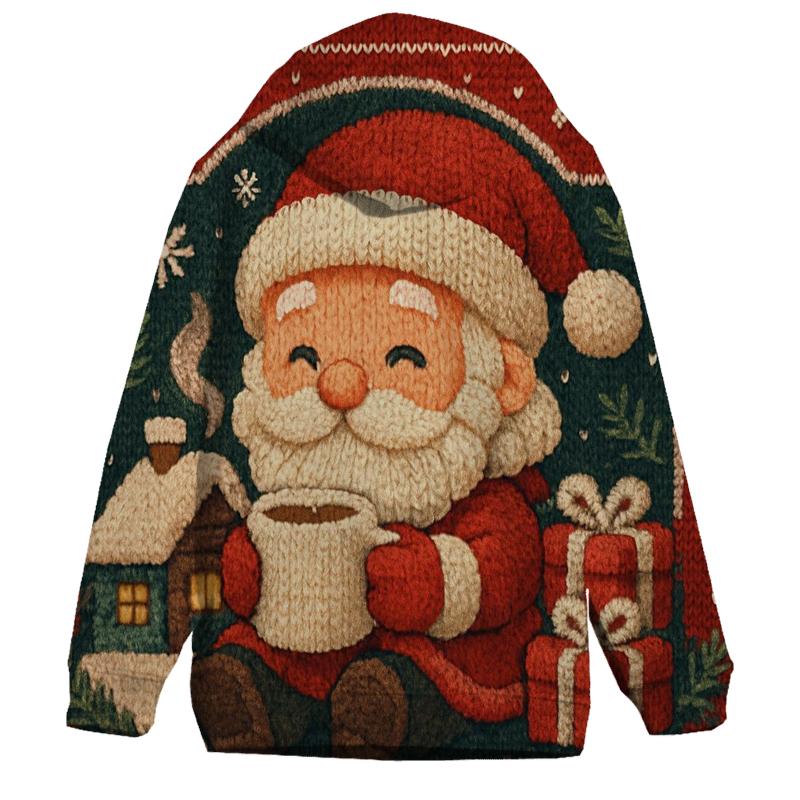 Knitted Pattern Santa Cocoa Cabin designer hoodies