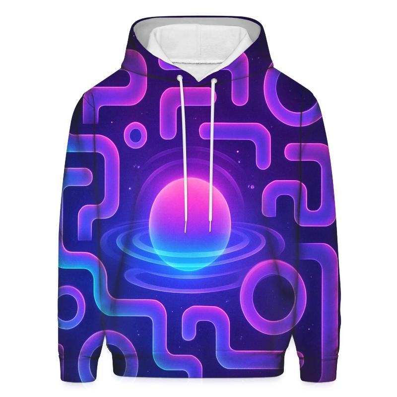 Neon Halo Labyrinth Drift custom hoodies