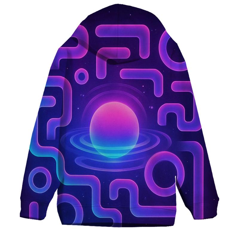 Neon Halo Labyrinth Drift custom hoodies