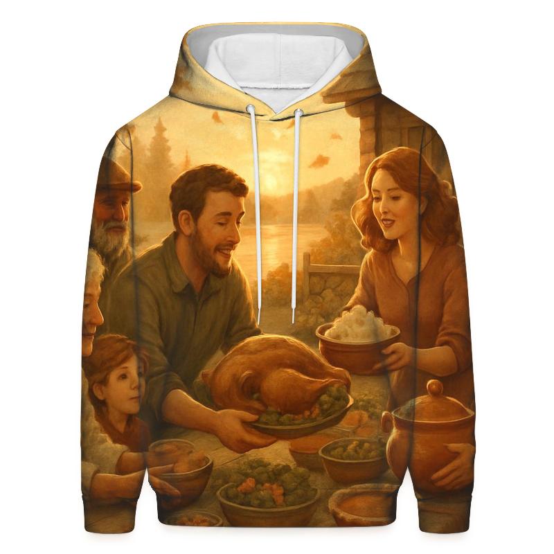 Golden Hour Cabin Table Gathering hoodie trends