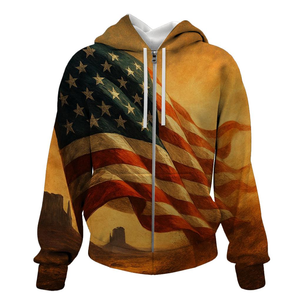 Thunderfold Banner Over Monument Valley printed hoodies