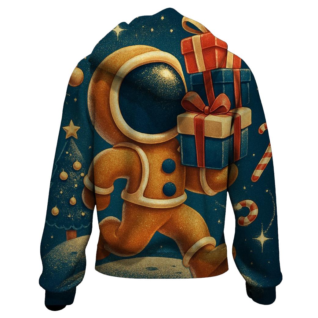 Gingerbread Astronaut Gift Run premium hoodies