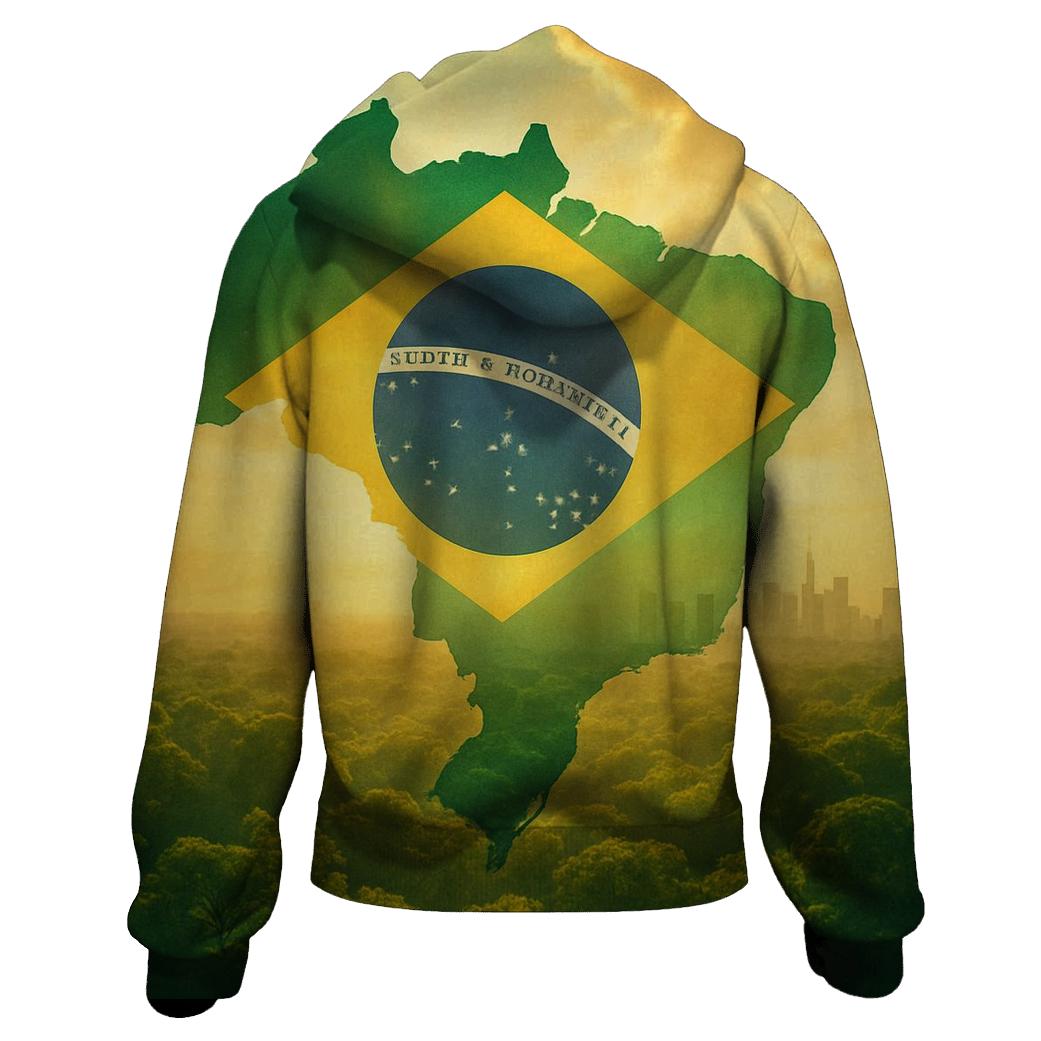 Brazil Double Exposure Rainforest Pulse lightweight hoodies