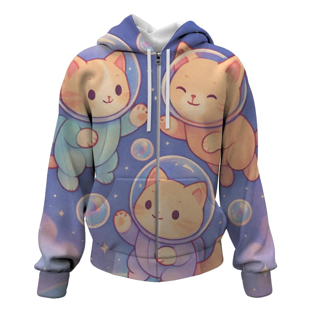 Bubble Bath Astronaut Kittens hoodie styles