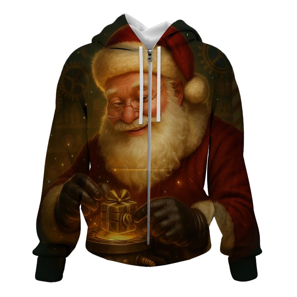 North Pole Clockwork Gift Forge embroidered hoodies