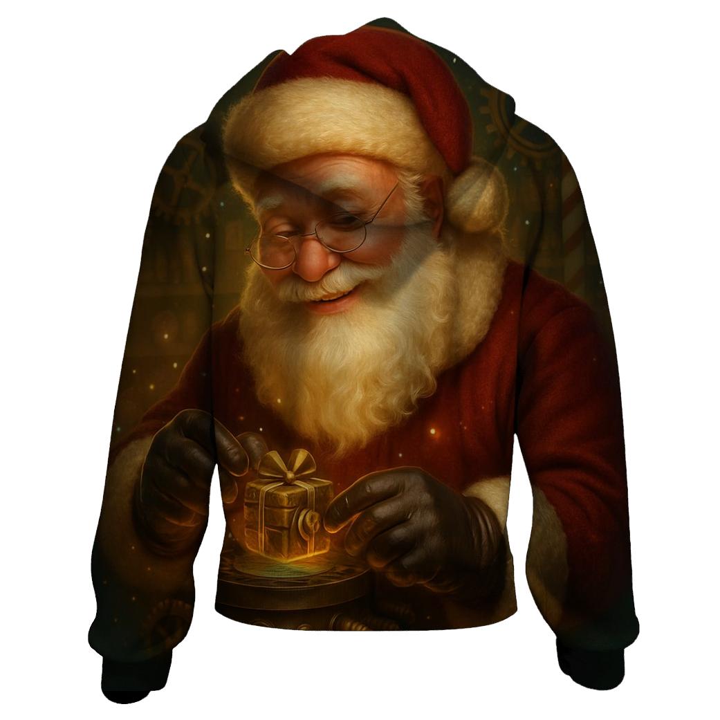 North Pole Clockwork Gift Forge embroidered hoodies