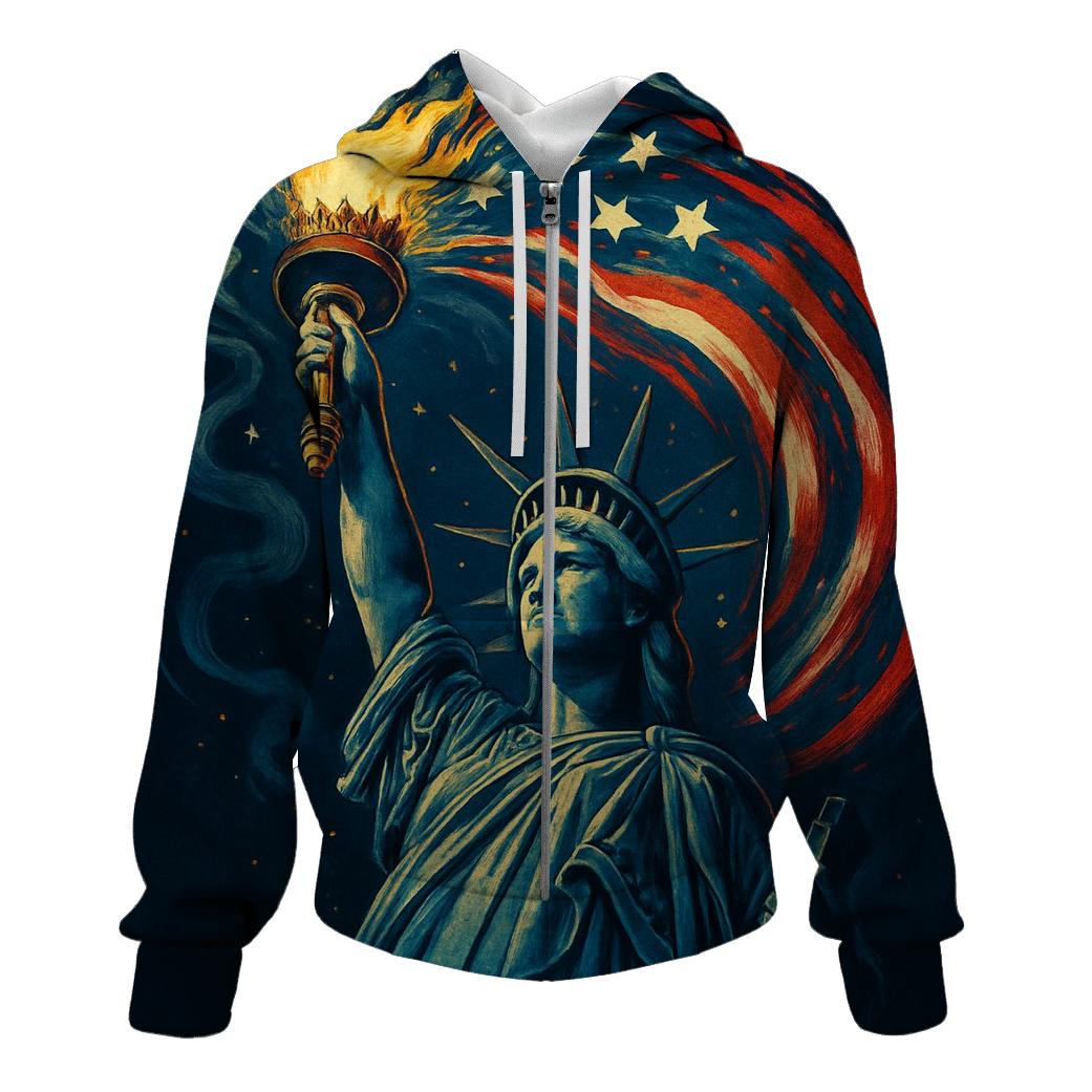 Liberty Torch Bloom In Flag Petals hoodie trends