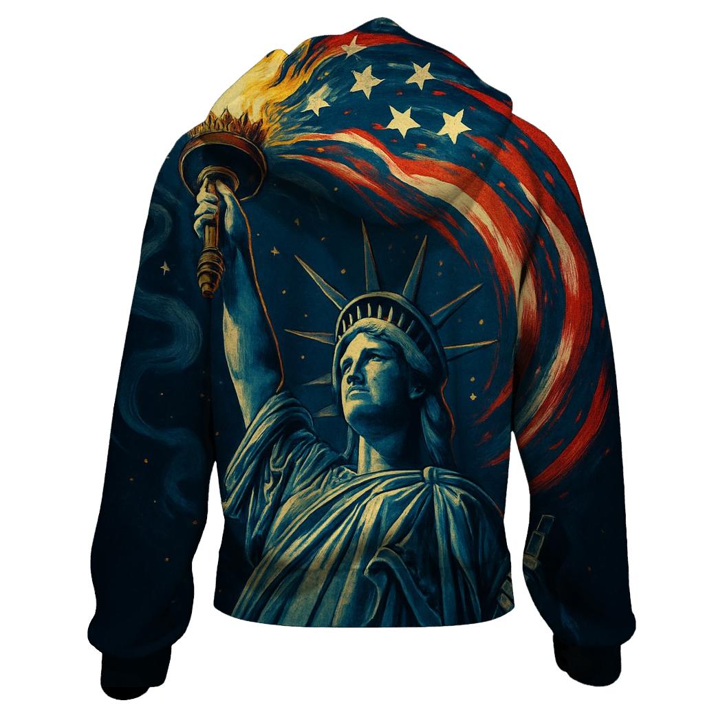Liberty Torch Bloom In Flag Petals hoodie trends