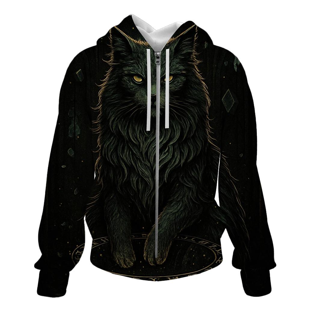 Cathedral Of Runes Guardian Cat heavyweight hoodies