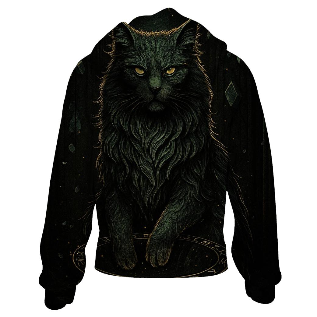 Cathedral Of Runes Guardian Cat heavyweight hoodies