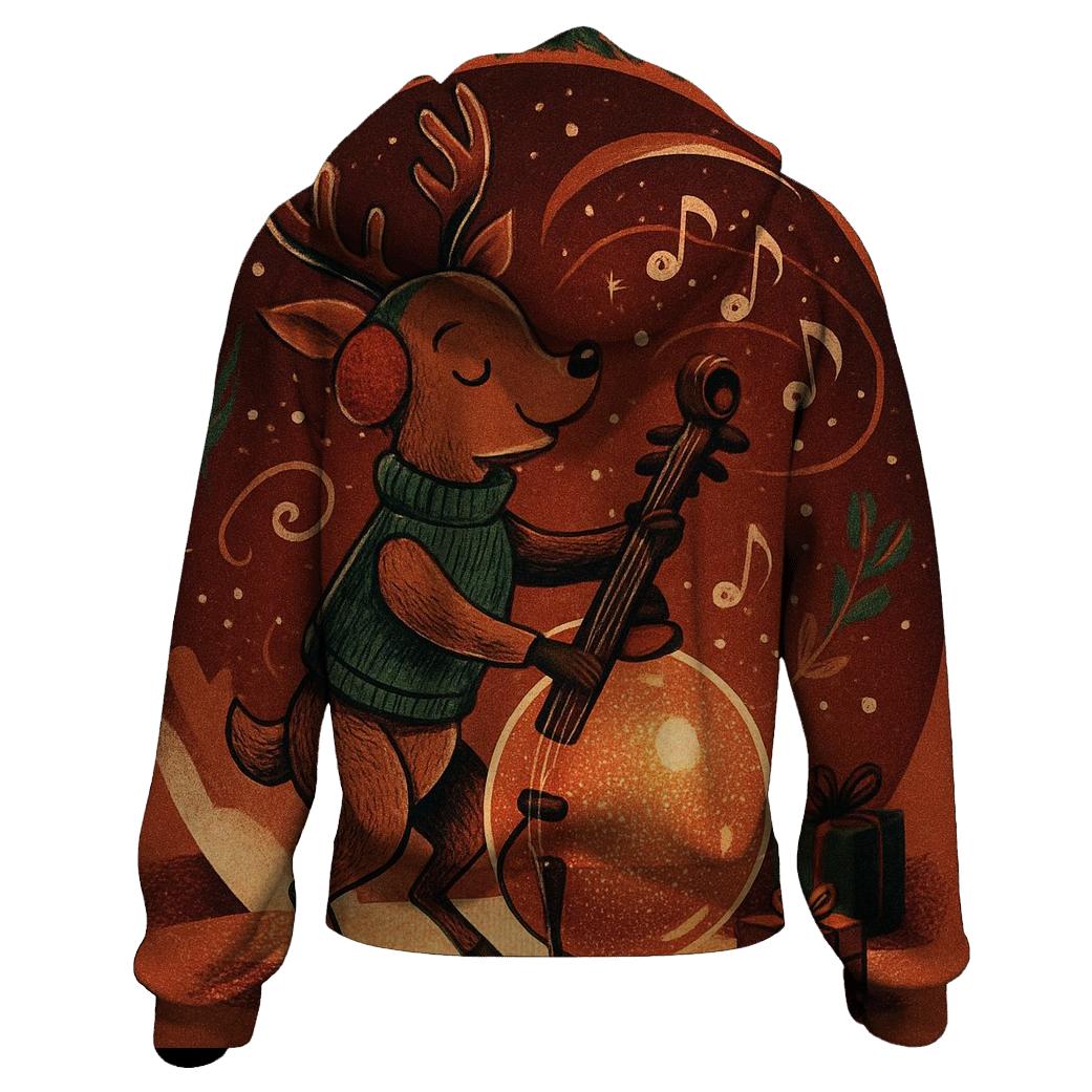 Reindeer Snowglobe Jazz Session embroidered hoodies