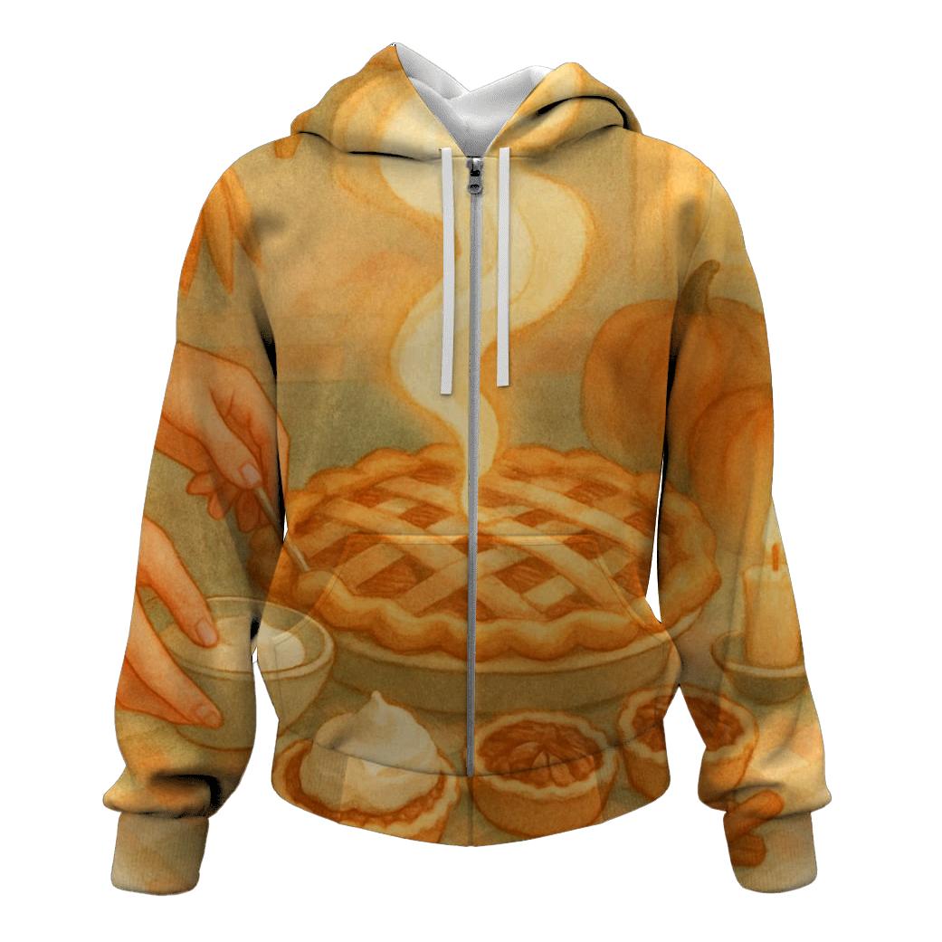 Candlelit Pie Steam Glow zip-up hoodies