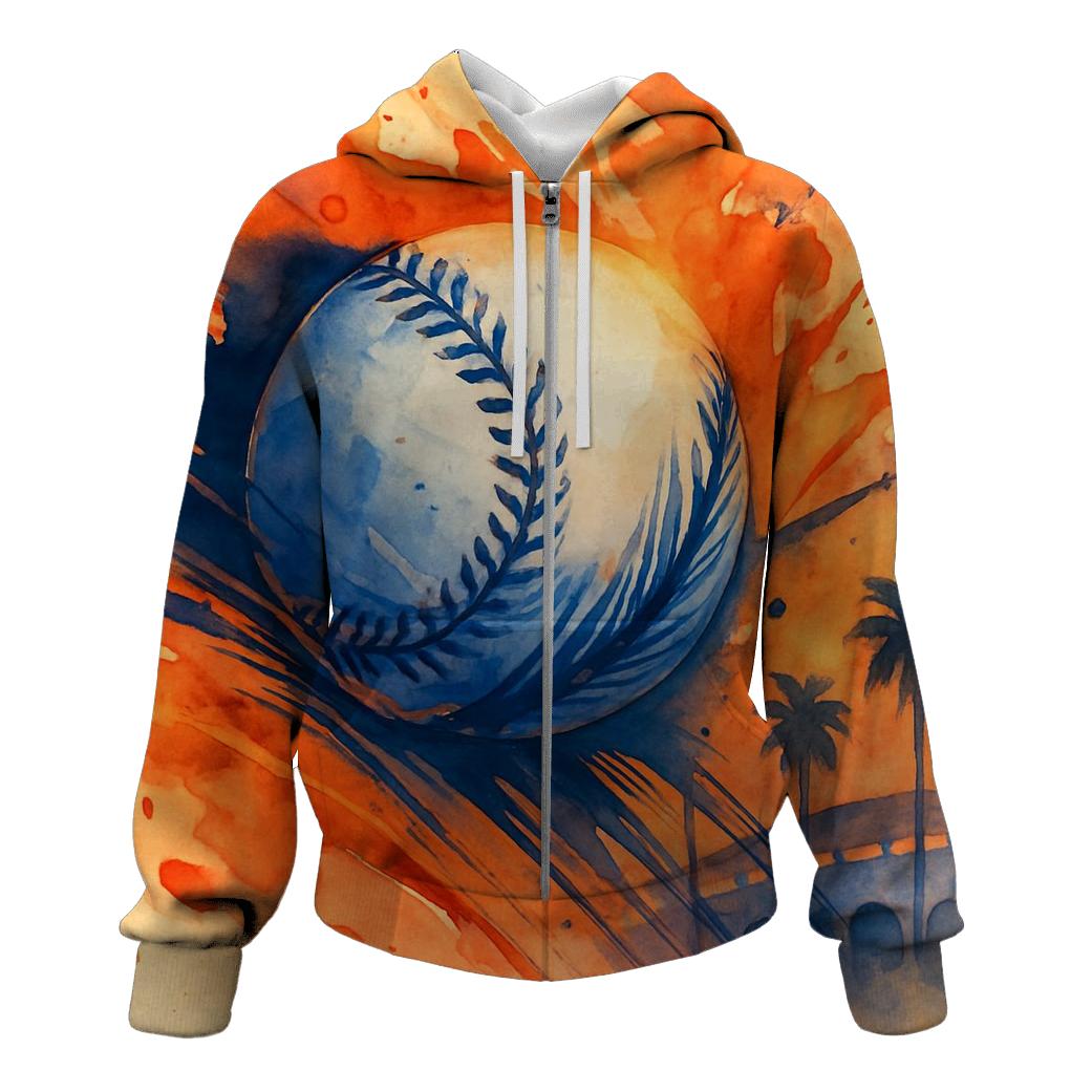 Sunset Heat Rally Burst graphic hoodies