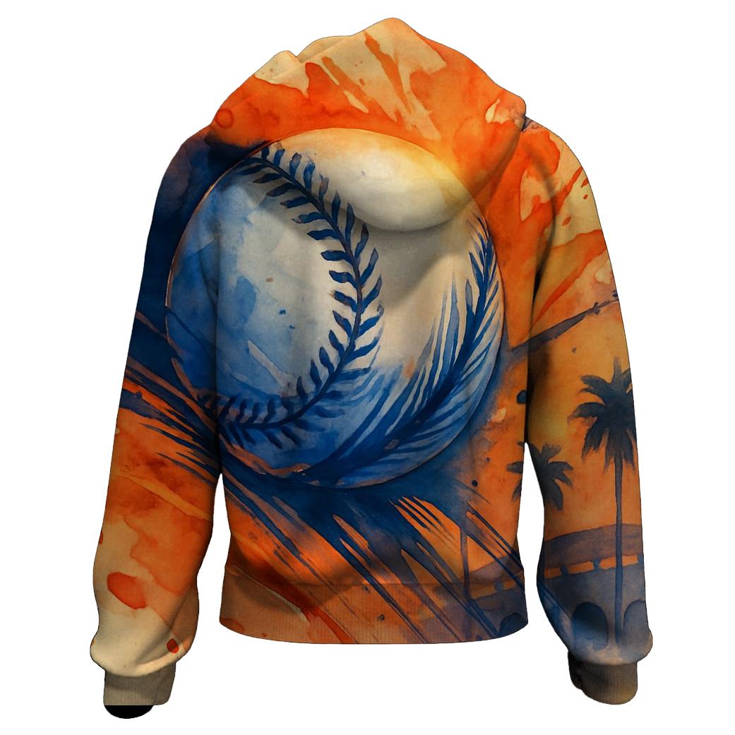 Sunset Heat Rally Burst graphic hoodies