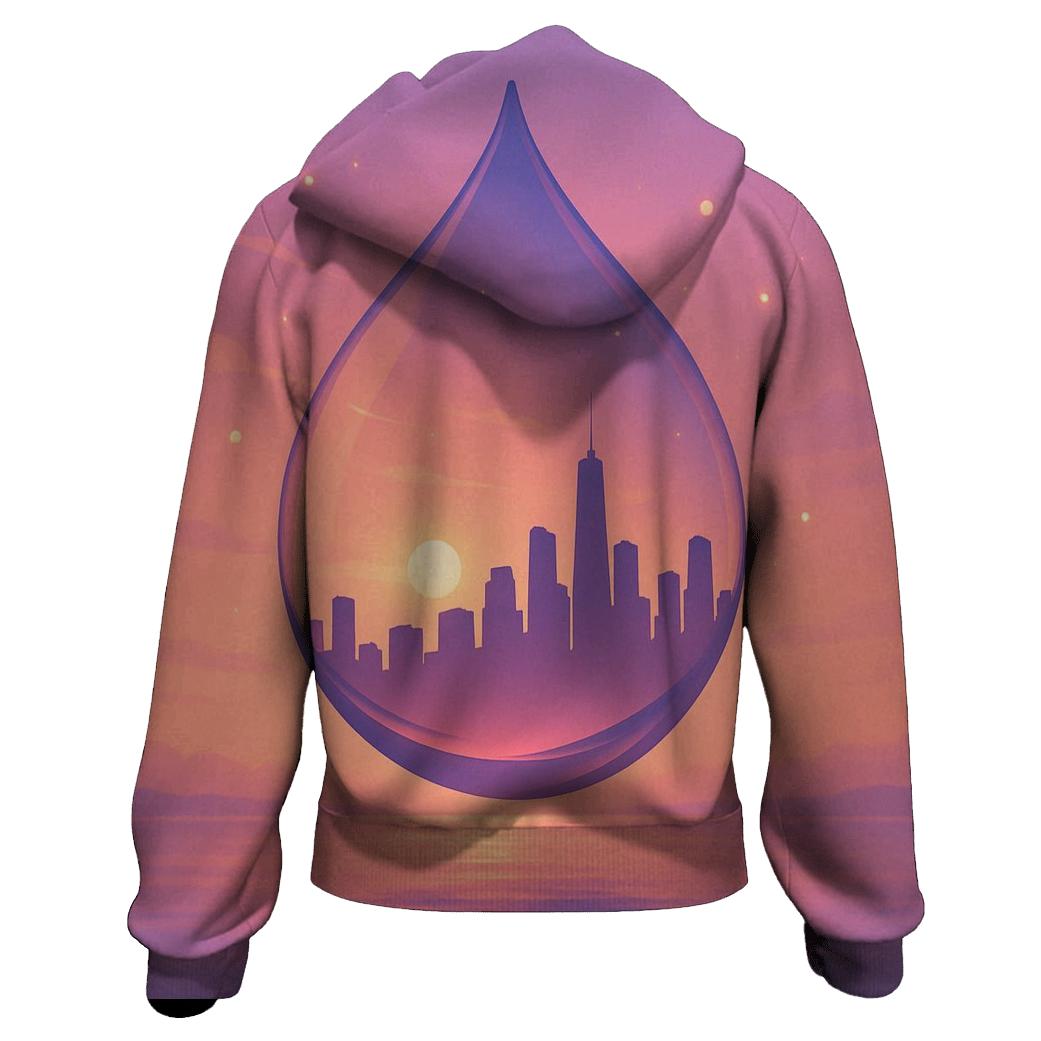 Skyline In A Glass Sunset hoodie designs
