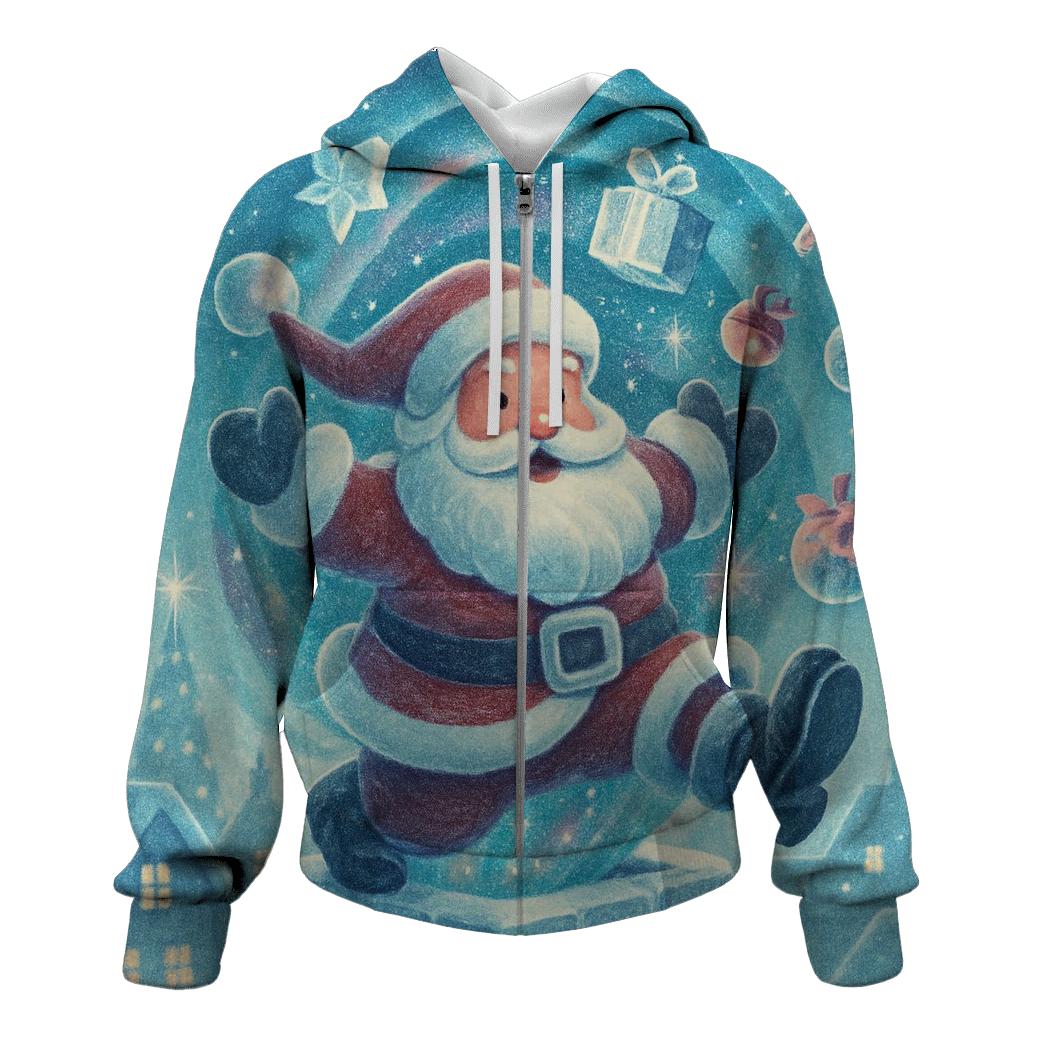 Santa Stuck In A Starry Chimney Portal lightweight hoodies