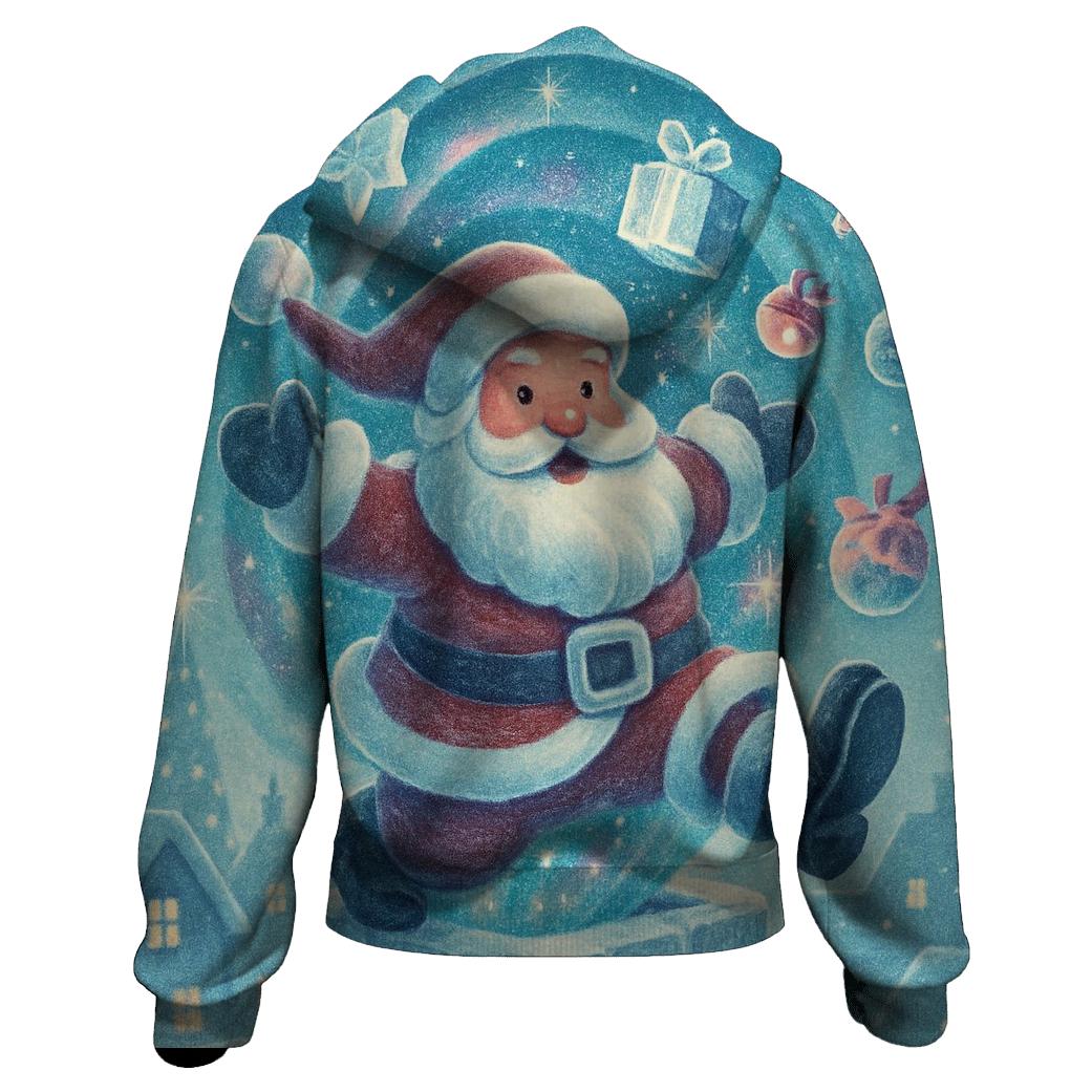 Santa Stuck In A Starry Chimney Portal lightweight hoodies