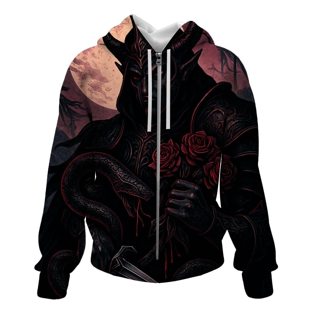 Serpent Vow Under The Bleeding Moon zip-up hoodies