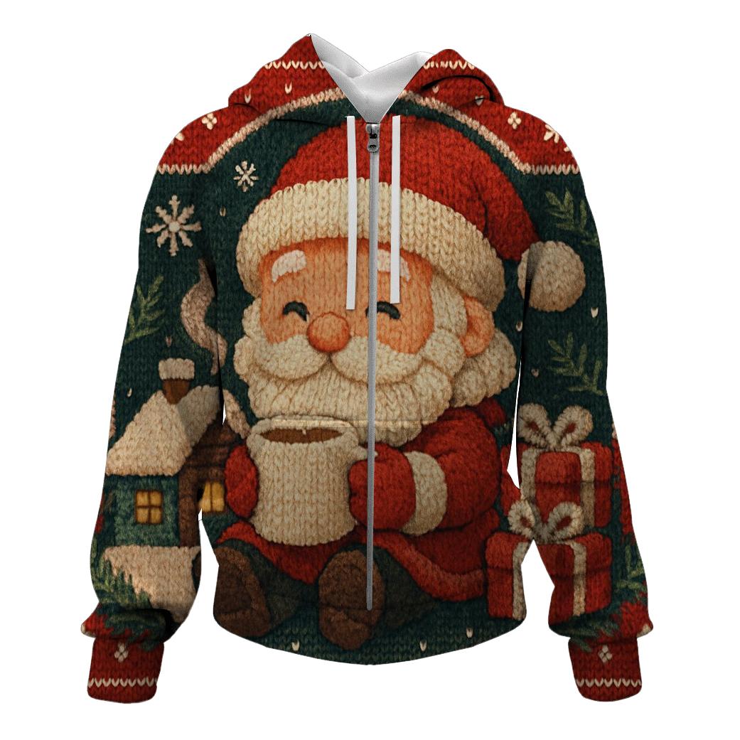 Knitted Pattern Santa Cocoa Cabin hoodie trends