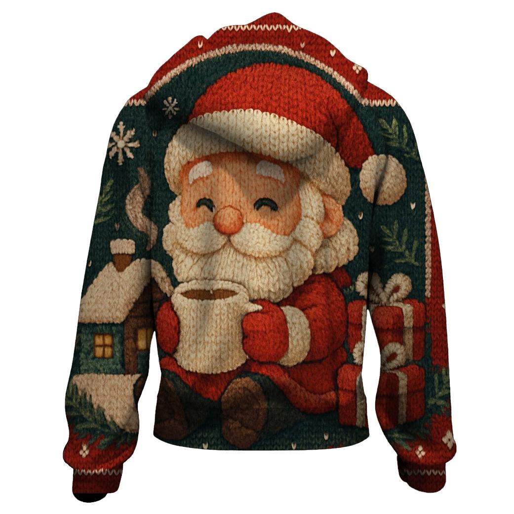 Knitted Pattern Santa Cocoa Cabin hoodie trends