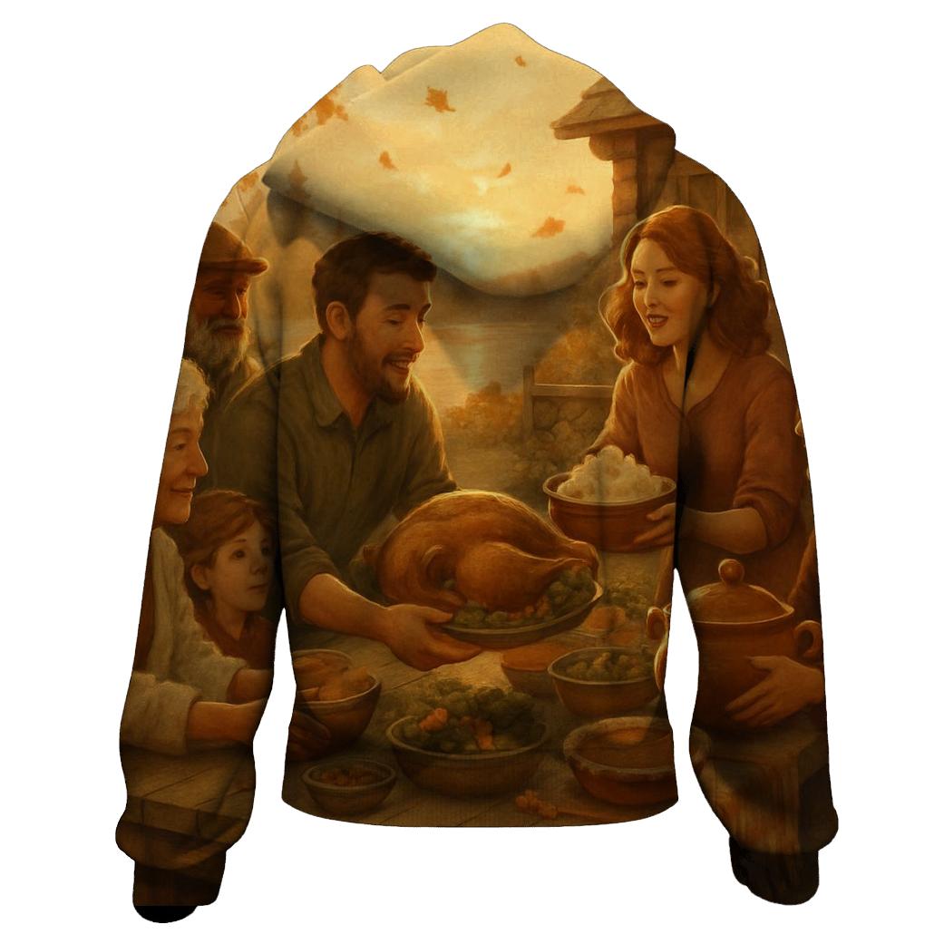 Golden Hour Cabin Table Gathering hoodies fashion