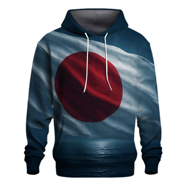 Japan Aurora Fabric Over Ocean embroidered hoodies